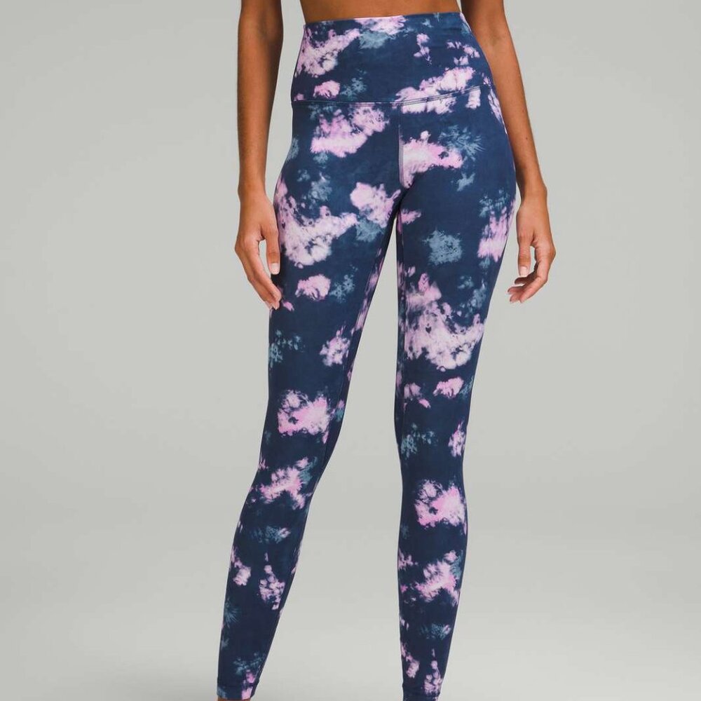 Lululemon Align High-Rise Pant 28" Circulate Tie Dye Mineral Blue Multi, size 6